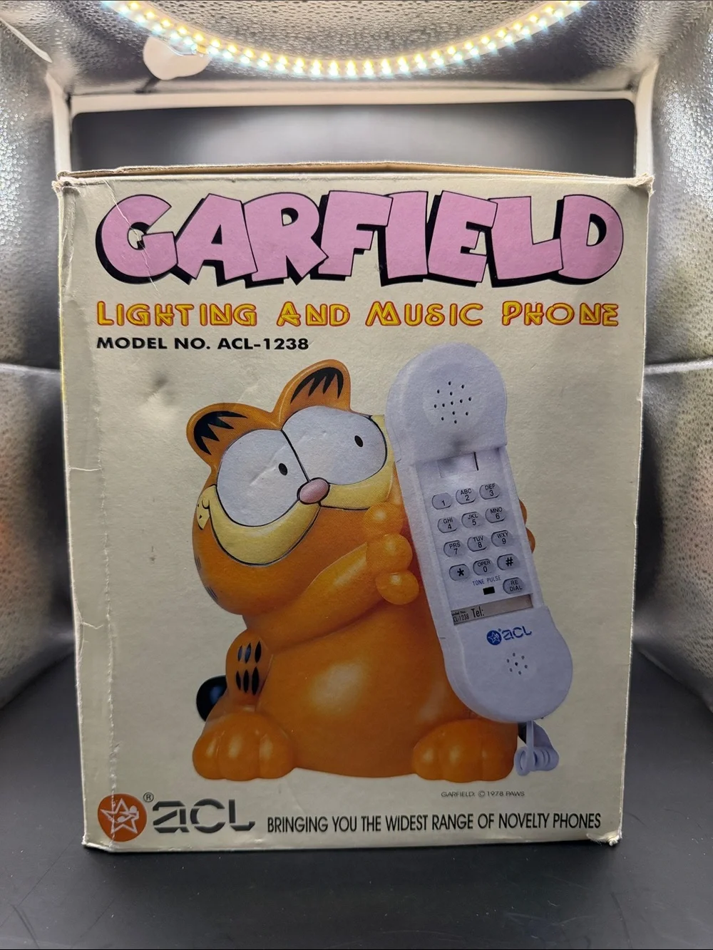 Vintage 1981 Garfield ACL Lighting and Music Landline Phone New in Box